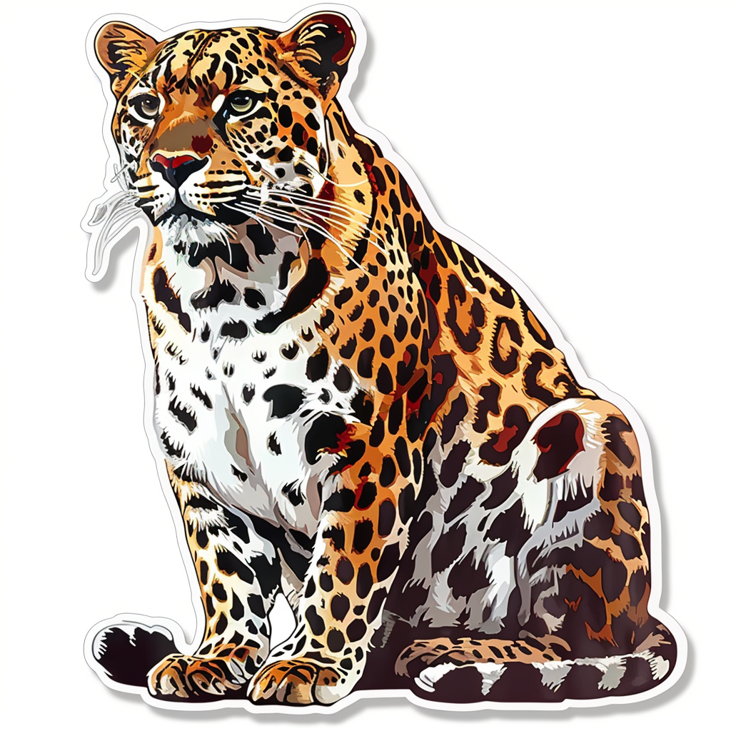 Leopard majestic Expressive surreal Vinyl Decal Sticker for Car, Laptop, Tumbler and more # F022409