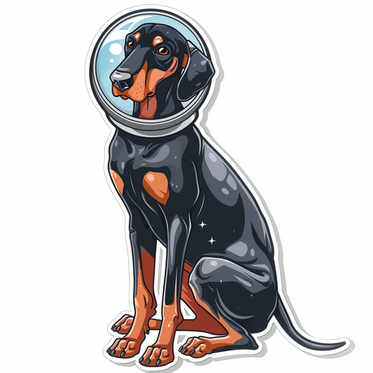 Cute and Adorable Doberman Pinscher Expressive surreal Vinyl Decal Sticker for Car, Laptop, Tumbler and more # F019640-4" x 4"