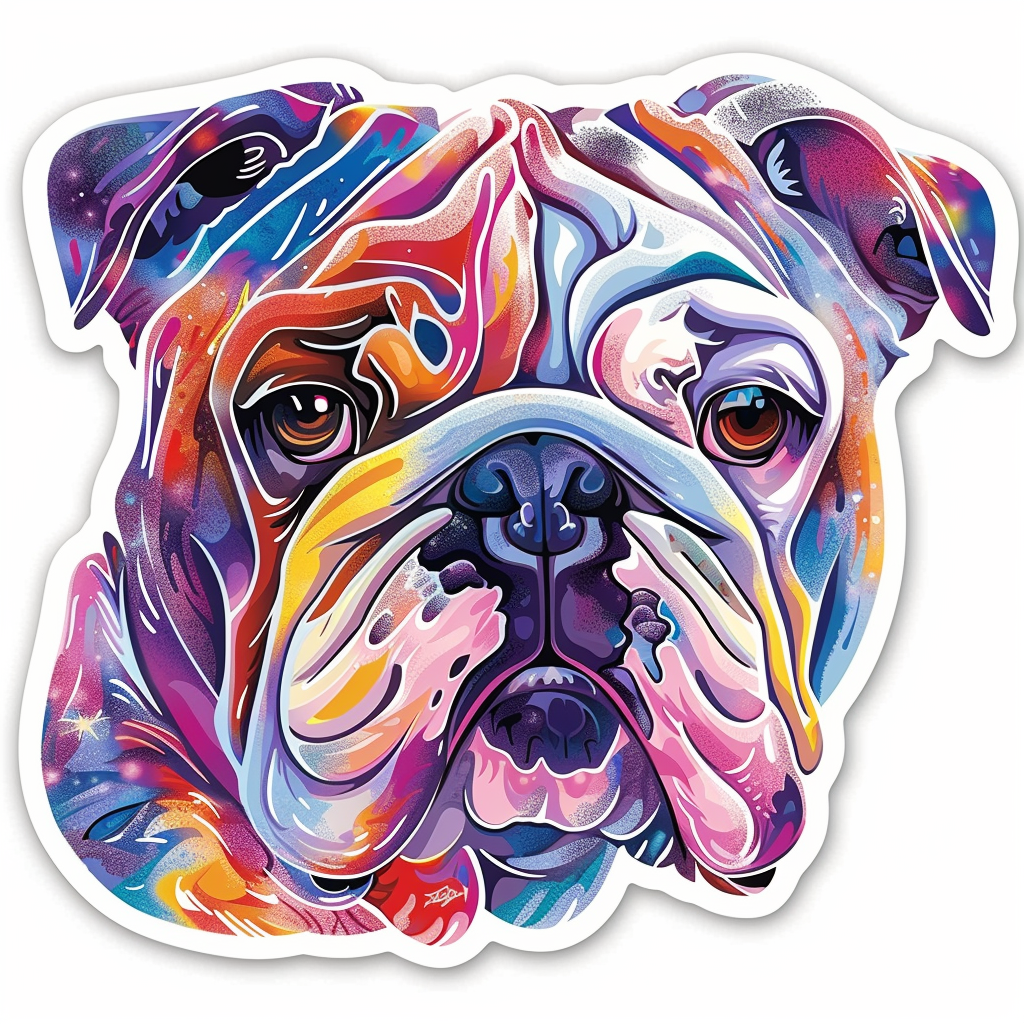 Bulldog Dog majestic Expressive surreal Vinyl Decal Sticker for Car, Laptop, Tumbler and more # F017645