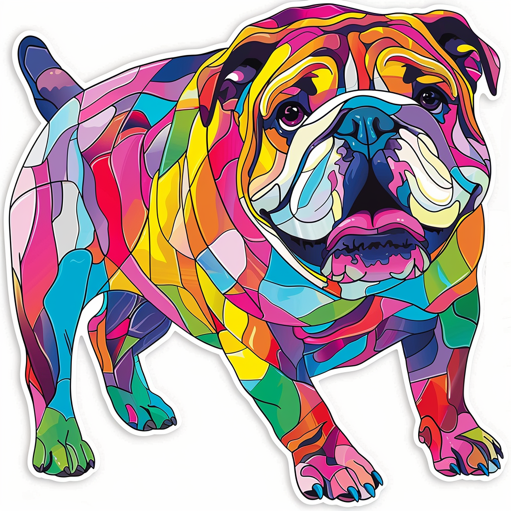 Bulldog Dog majestic Expressive surreal Vinyl Decal Sticker for Car, Laptop, Tumbler and more # F017534
