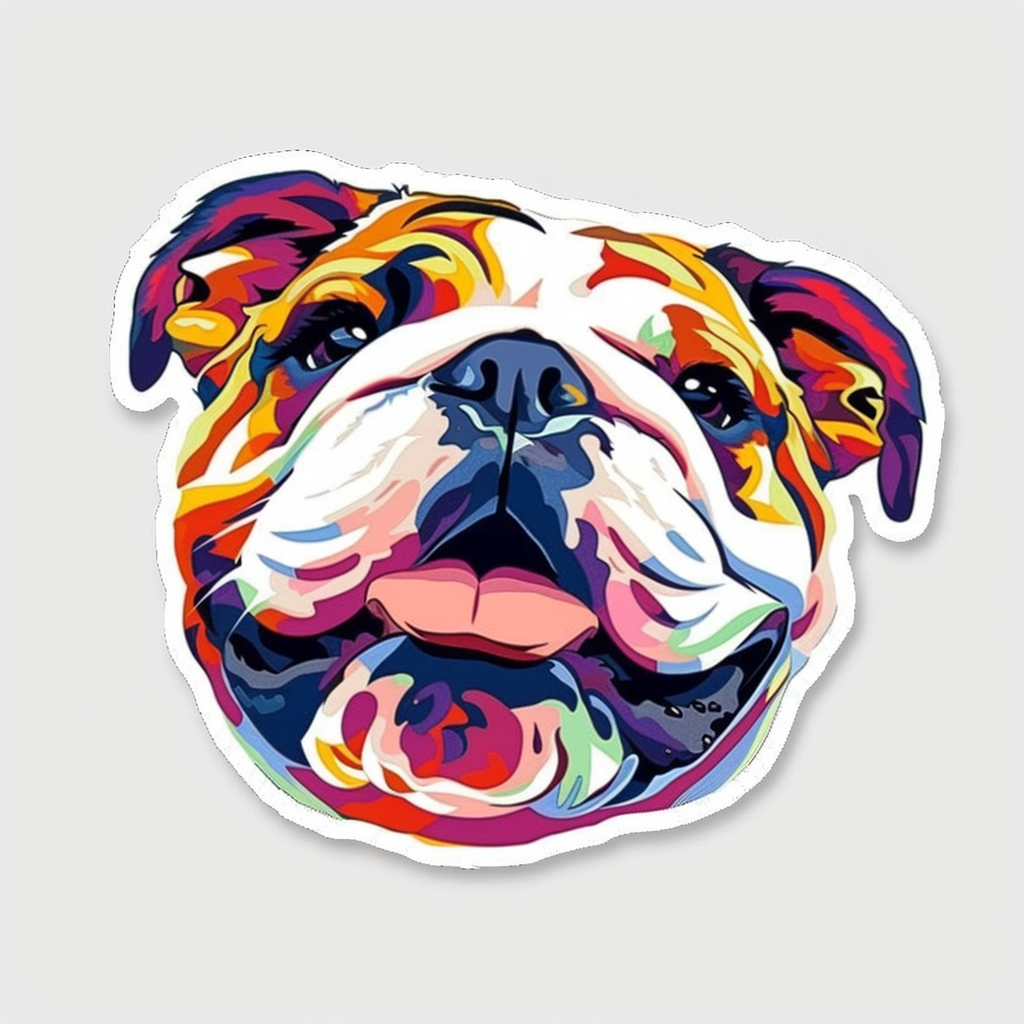 Bulldog Dog majestic Expressive surreal Vinyl Decal Sticker for Car, Laptop, Tumbler and more # F017569
