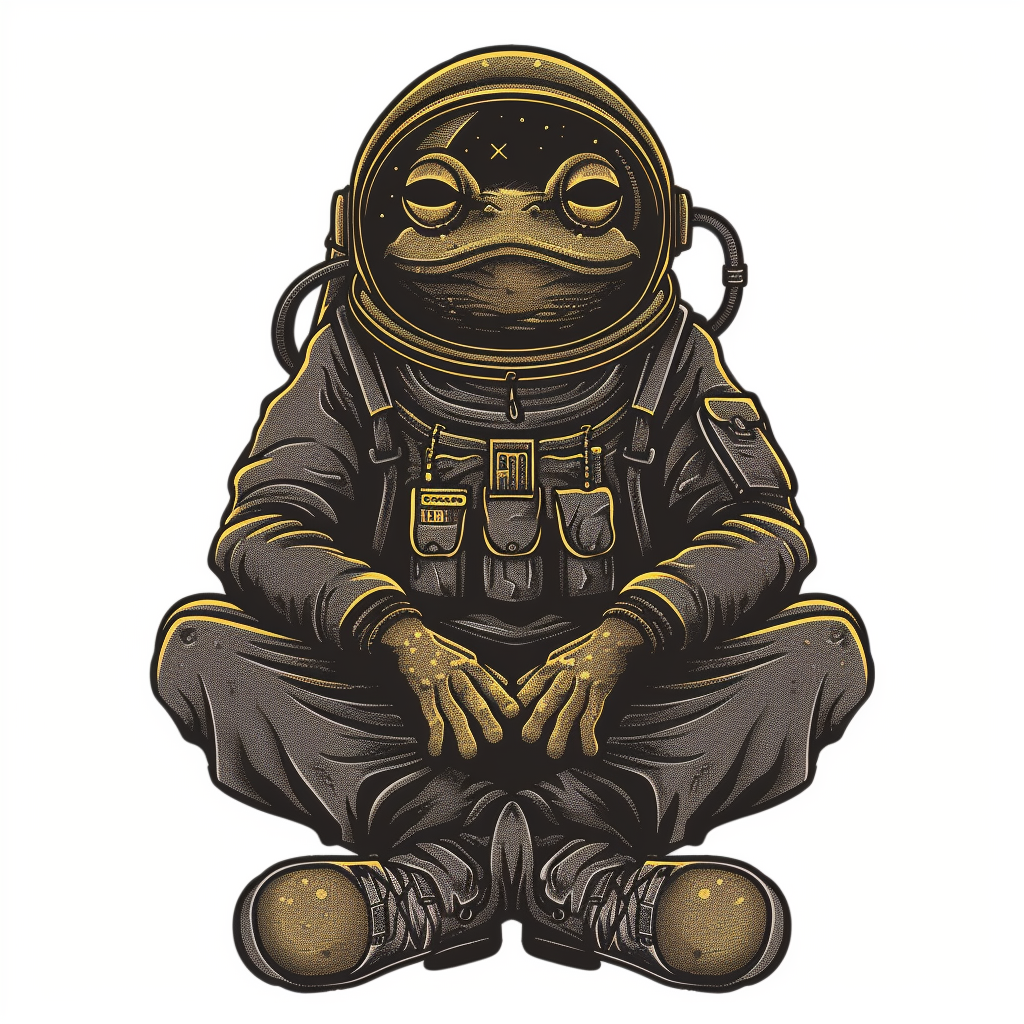 Sticker of a Frog astronaut majestic Expressive surreal Vinyl Decal Sticker for Car, Laptop, Tumbler and more # F016786