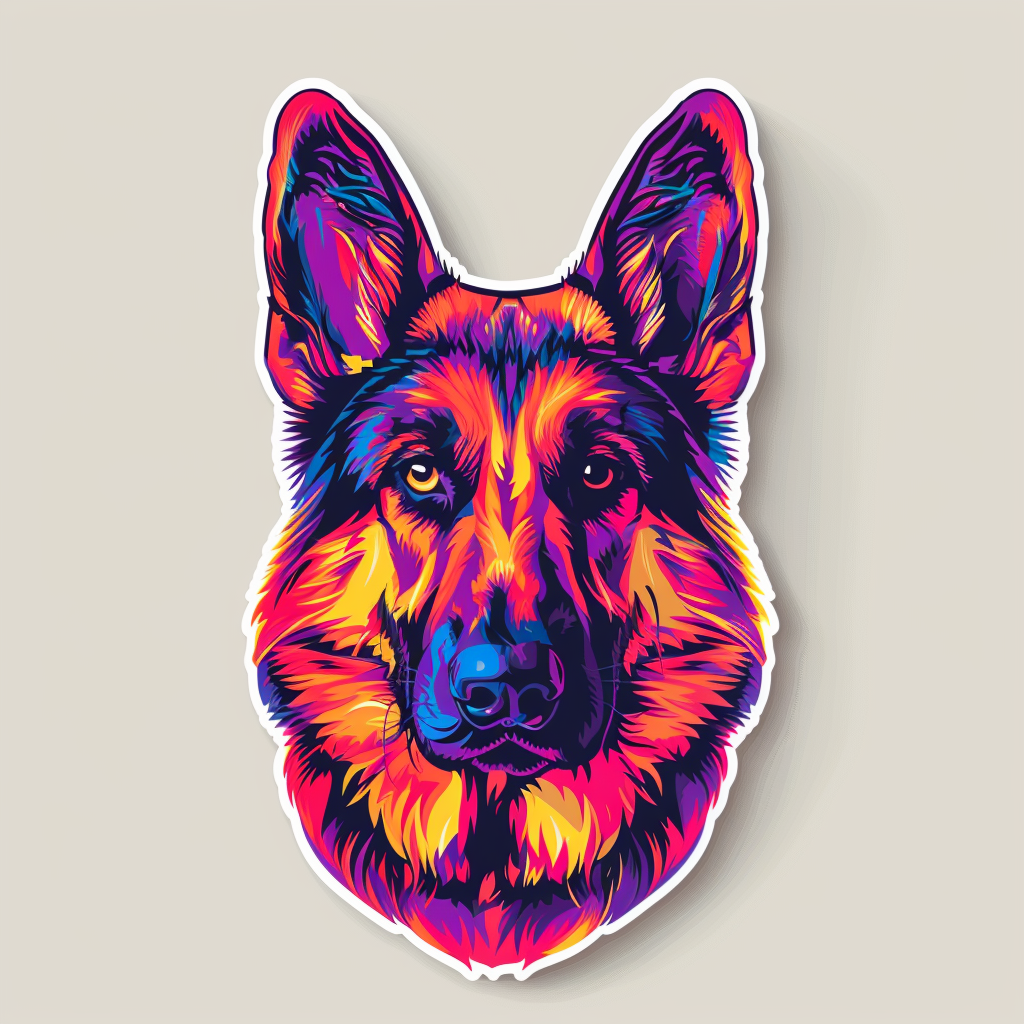 German Shepherd Dog cartoon Vinyl Decal Sticker for Car, Laptop, Tumbler and more # F011595