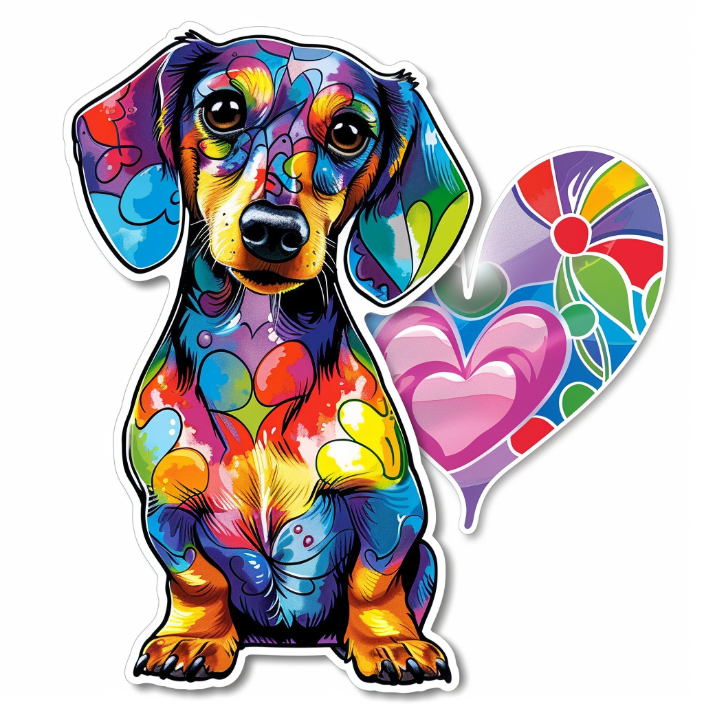 Dachshund Dog Heartcore Vinyl Decal Sticker for Car, Laptop, Tumbler and more # F012848