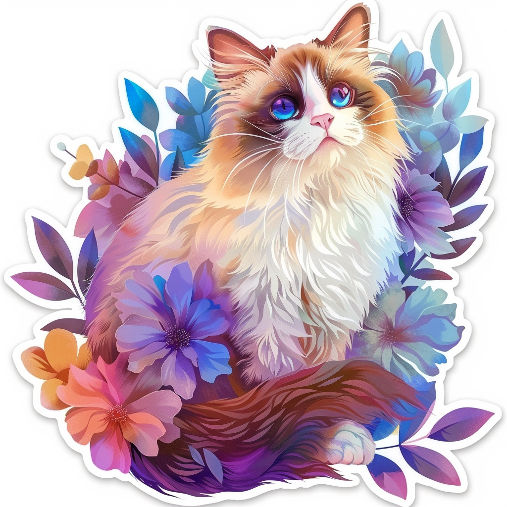 Ragdoll Cat Vinyl Decal Sticker for Car, Laptop, Tumbler and more # F07975