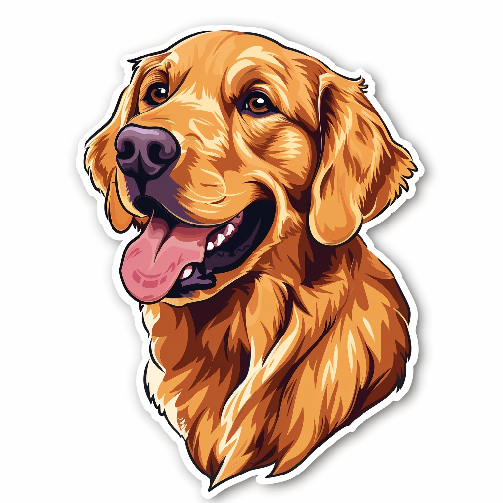 Golden Retriever Dog Vinyl Decal Sticker for Car, Laptop, Tumbler and more # F07223