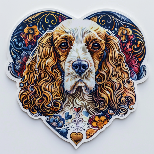Cocker Spaniel Dog majestic Expressive surreal Vinyl Decal Sticker for Car, Laptop, Tumbler and more # F019701-4" x 4"