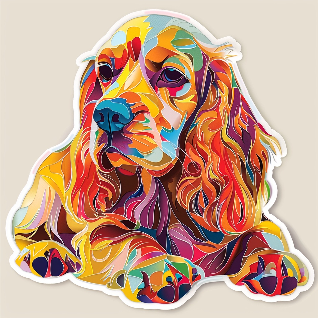 Sticker of a Cocker Spaniel Dog majestic Expressive surreal Vinyl Decal Sticker for Car, Laptop, Tumbler and more # F020174