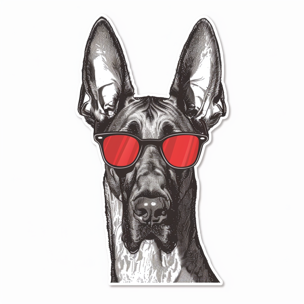Adorable Great Dane Dog Expressive surreal Vinyl Decal Sticker for Car, Laptop, Tumbler and more # F018118