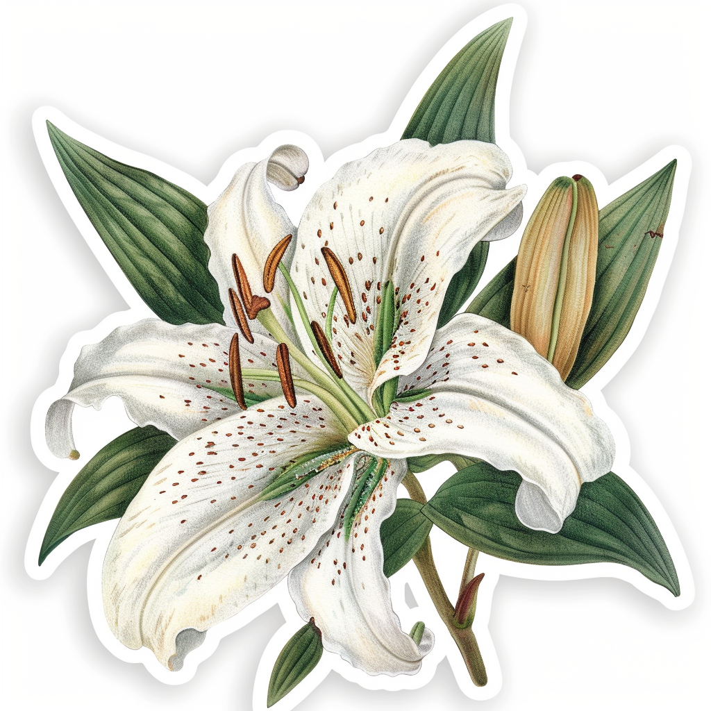 Lily flower majestic Expressive surreal Vinyl Decal Sticker for Car, Laptop, Tumbler and more # F023305