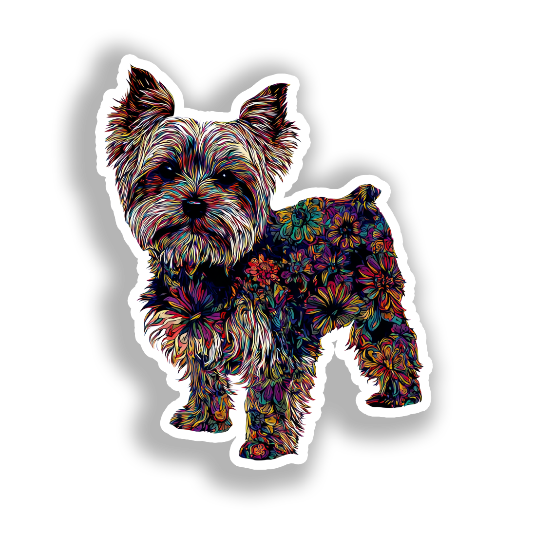 Yorkshire Terrier Dog Vinyl Decal Sticker for Car, Laptop, Tumbler and more # A017147-4" x 4"
