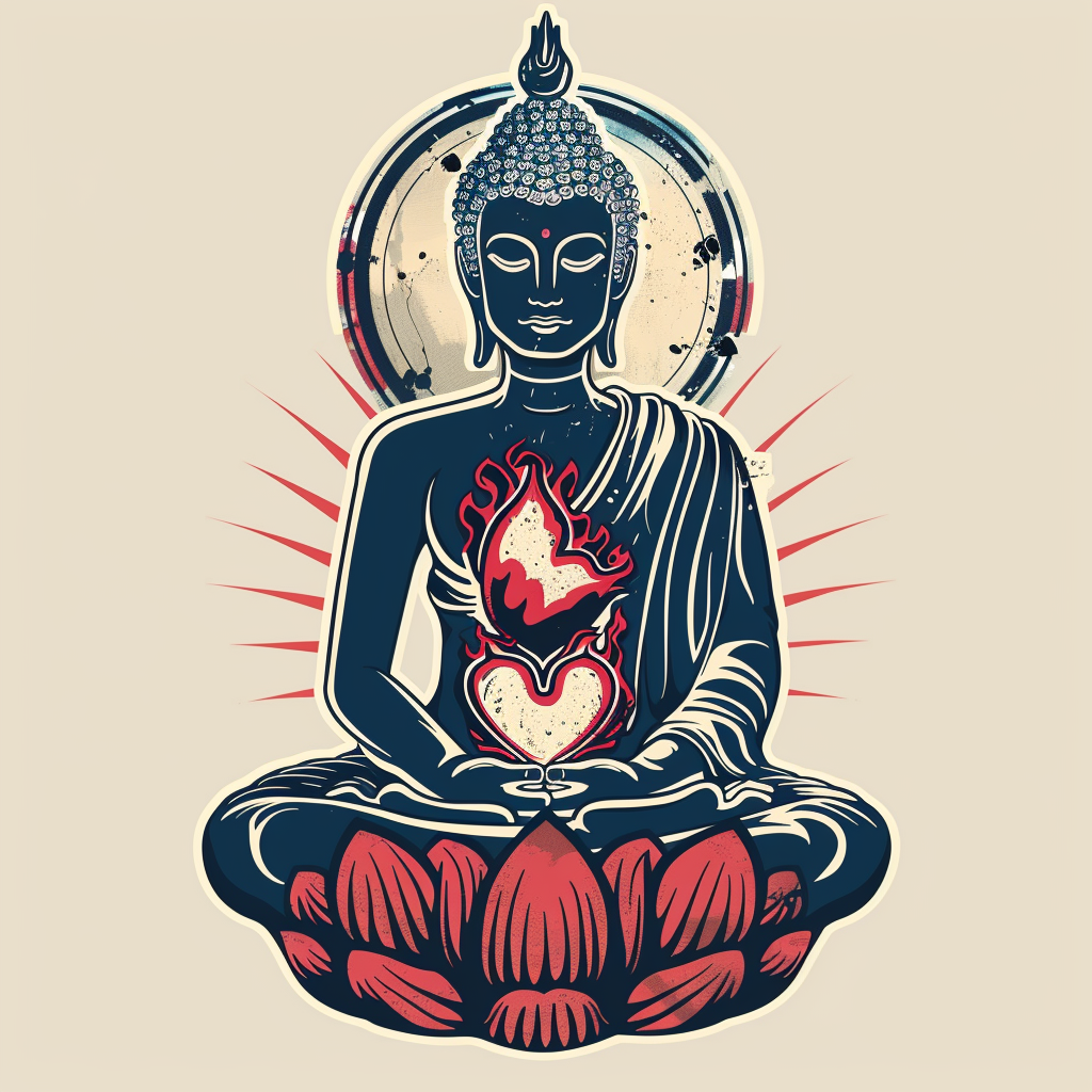 Buddha majestic Expressive surreal Vinyl Decal Sticker for Car, Laptop, Tumbler and more # F017075