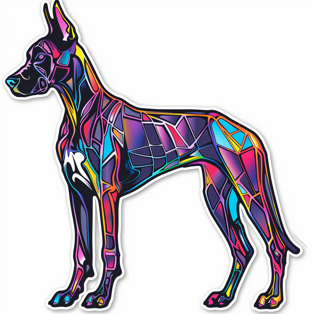 Adorable Great Dane Dog Expressive surreal Vinyl Decal Sticker for Car, Laptop, Tumbler and more # F017916
