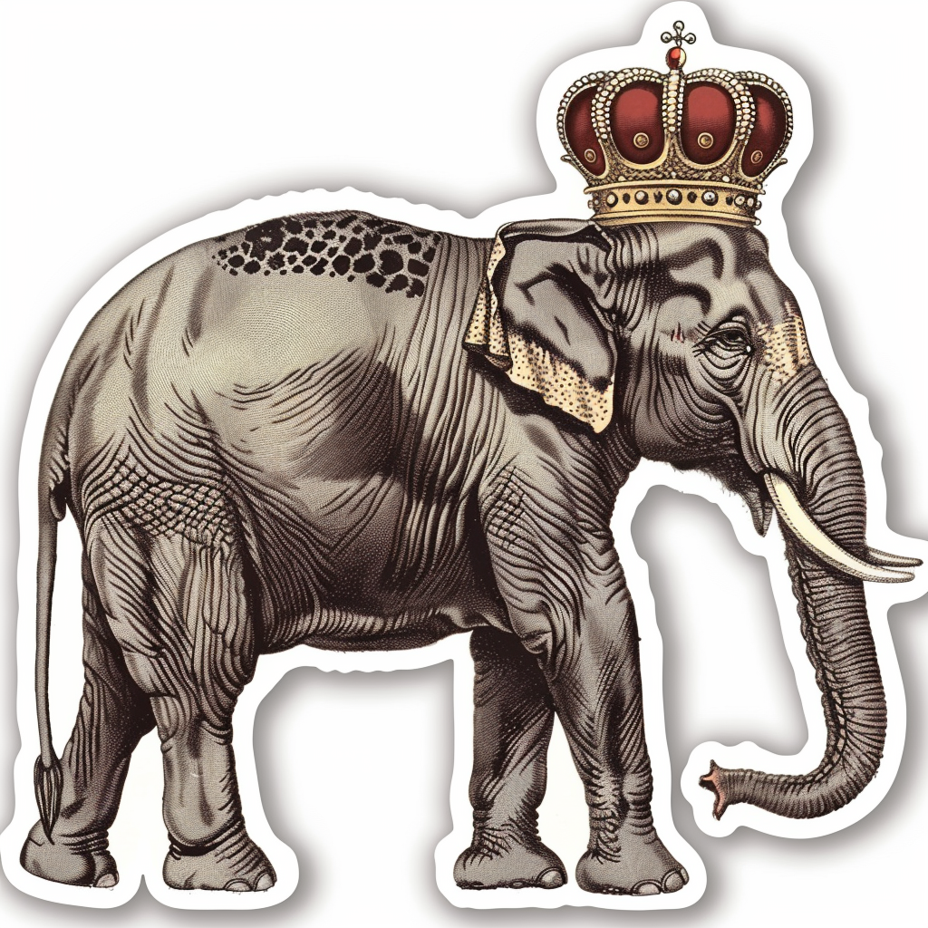 Elephant Expressive surreal Vinyl Decal Sticker for Car, Laptop, Tumbler and more # F022260-4" x 4"