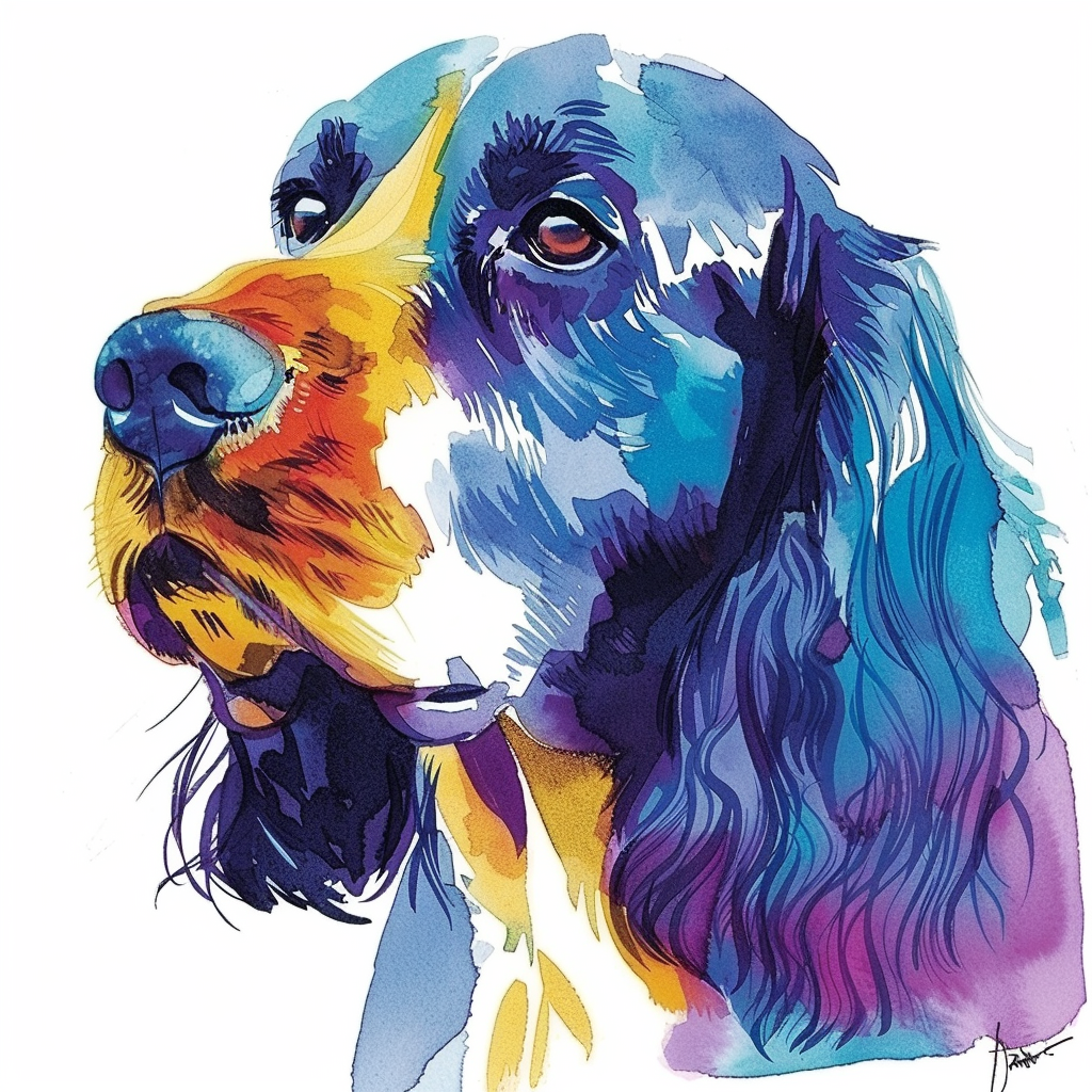 Cocker Spaniel Dog majestic Expressive surreal Vinyl Decal Sticker for Car, Laptop, Tumbler and more # F020325-4" x 4"
