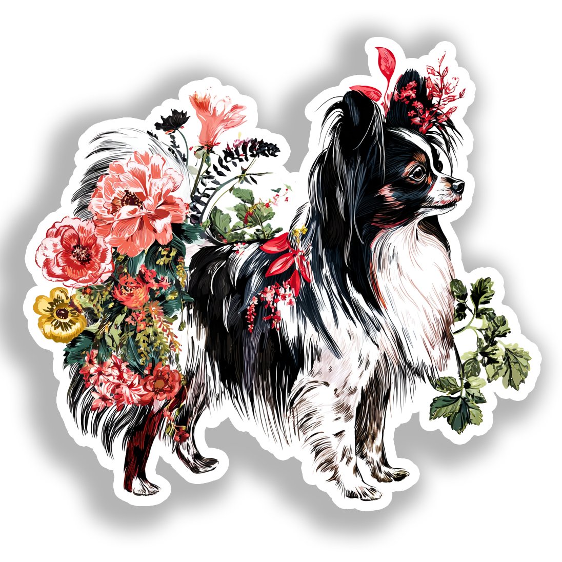 Papillon Dog Vinyl Decal Sticker for Car, Laptop, Tumbler and more # A019265-4" x 4"