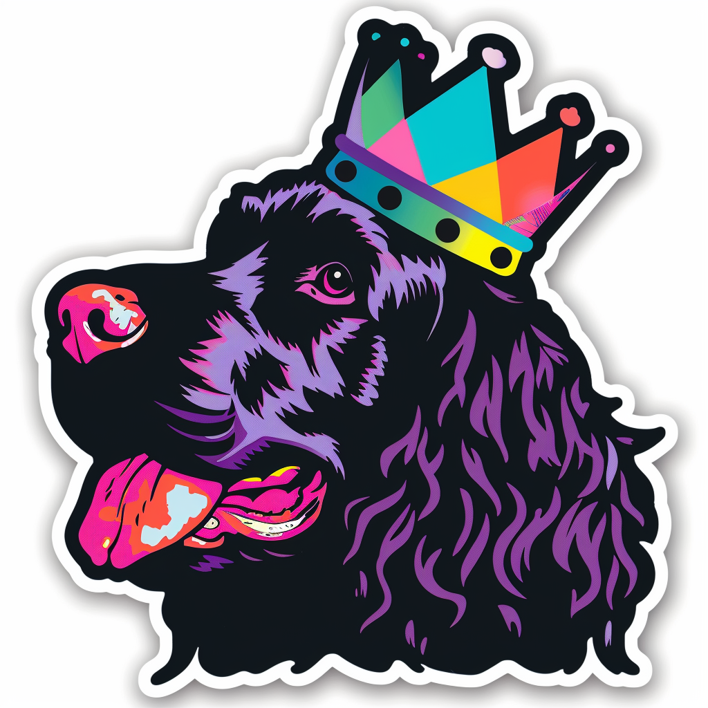 Cocker Spaniel Dog crowned majestic Expressive surreal Vinyl Decal Sticker for Car, Laptop, Tumbler and more # F020270-4" x 4"
