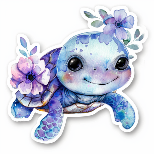 turtle majestic Expressive surreal Vinyl Decal Sticker for Car, Laptop, Tumbler and more # F022117-4" x 4"