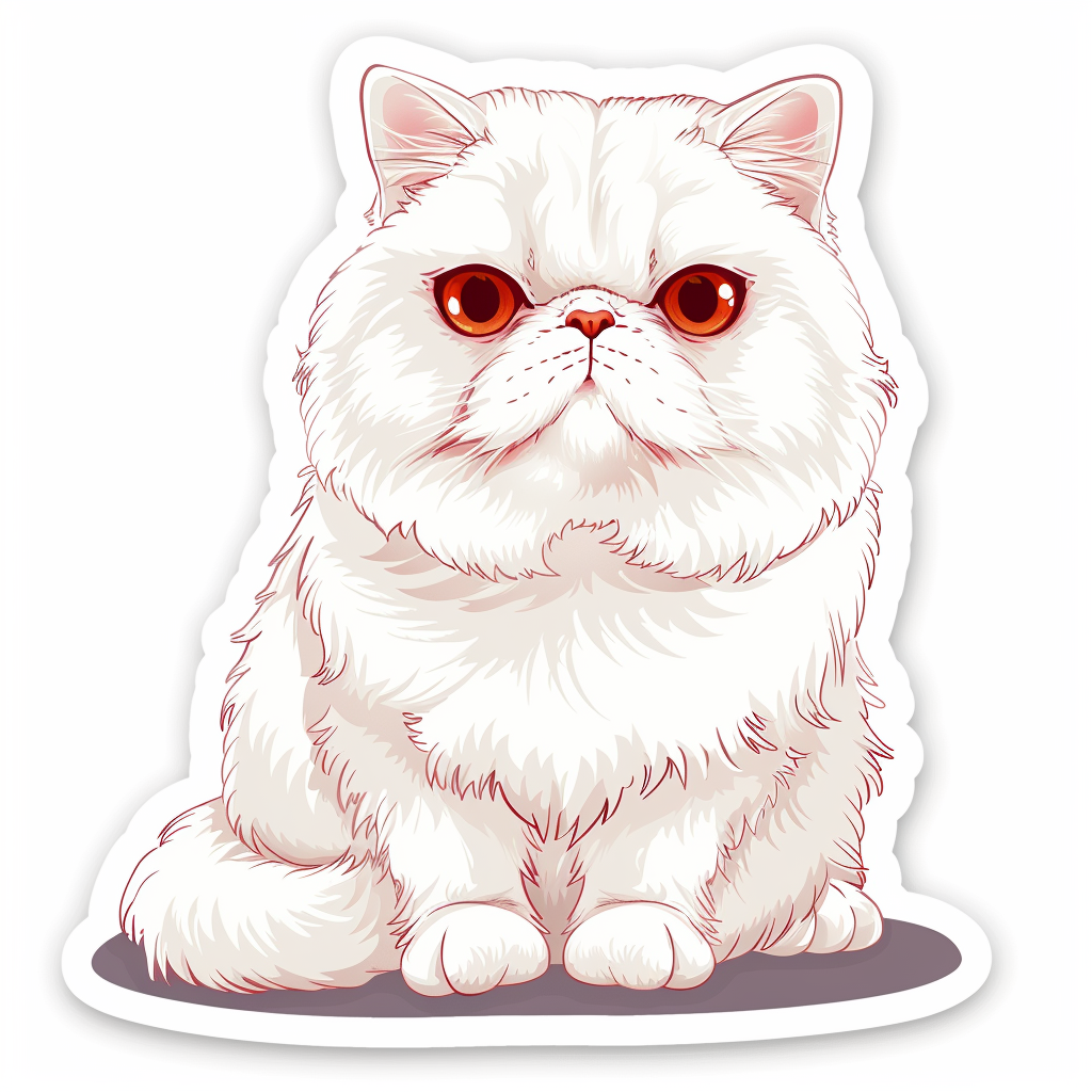 Persian Cat Expressive surreal Vinyl Decal Sticker for Car, Laptop, Tumbler and more # F016512