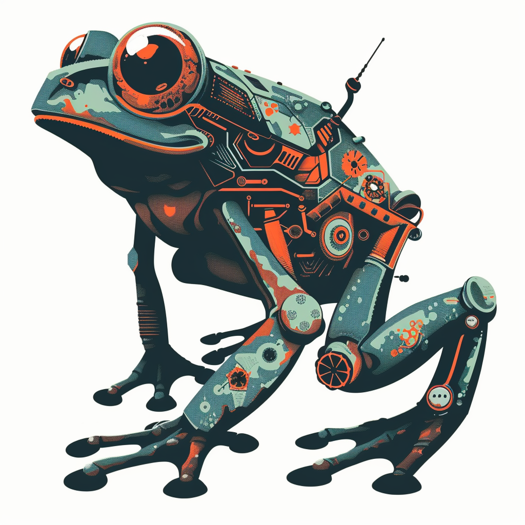 Sticker of a Frog cute and adorable Expressive surreal Vinyl Decal Sticker for Car, Laptop, Tumbler and more # F016747