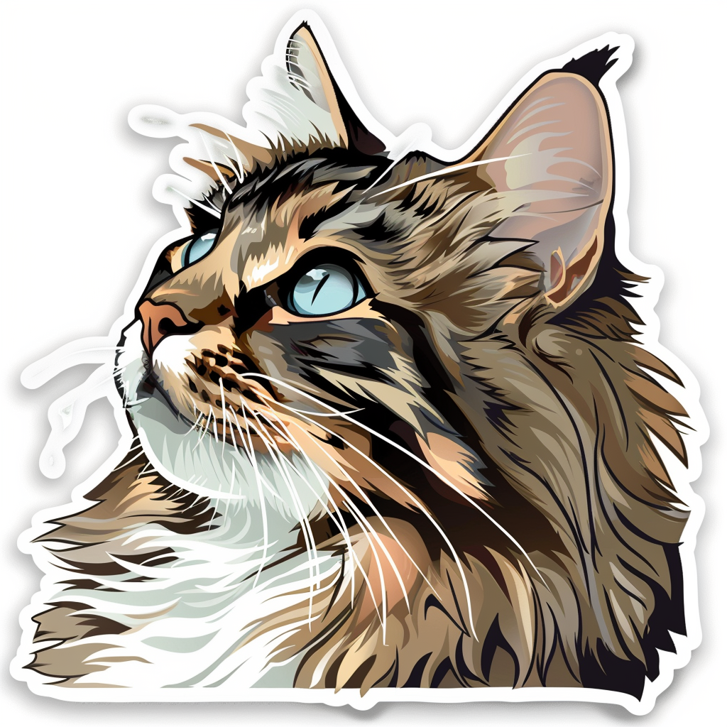 Maine Coon cat Vinyl Decal Sticker for Car, Laptop, Tumbler and more # F07835