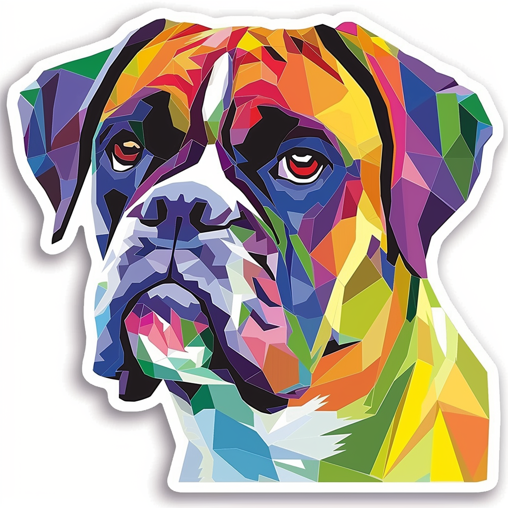 Boxer DogWhite Vinyl Decal Sticker for Car, Laptop, Tumbler and more # F07134