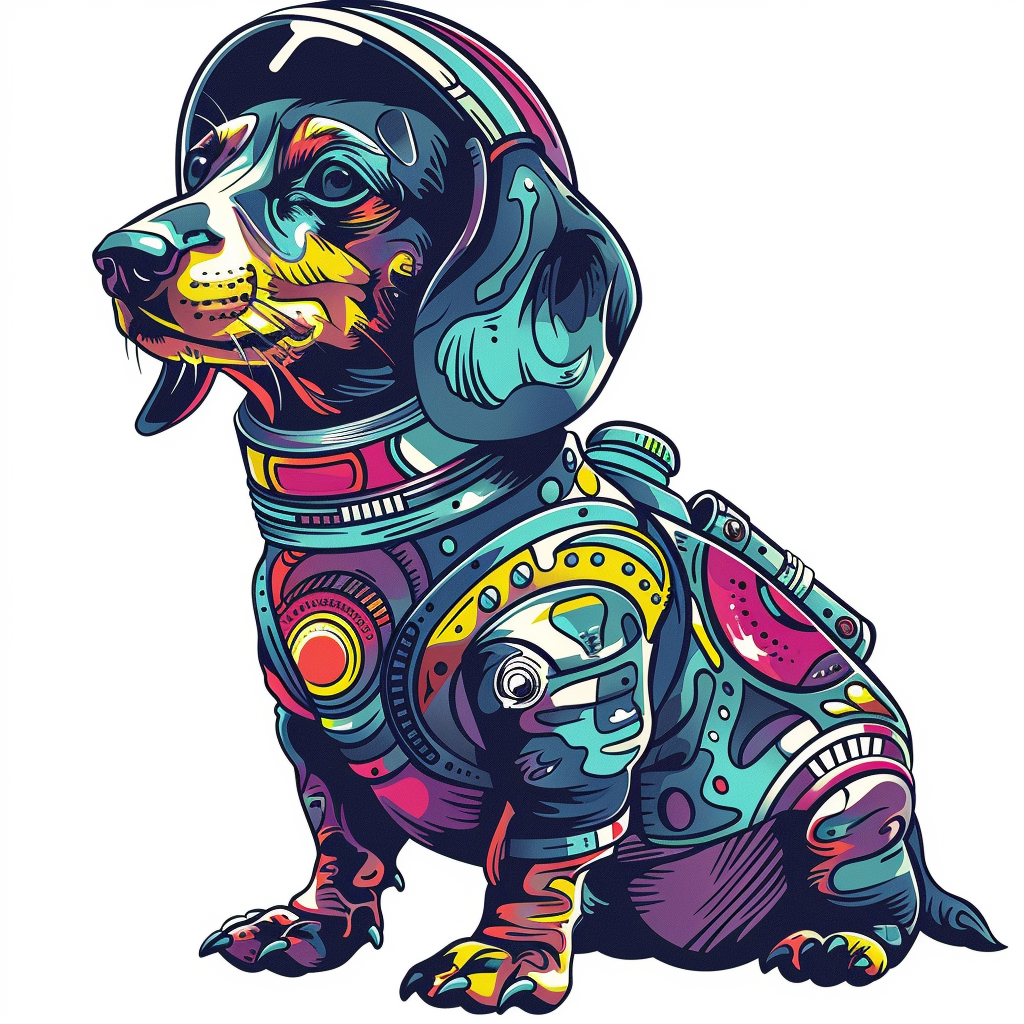 Dachshund Dog astronaut Vinyl Decal Sticker for Car, Laptop, Tumbler and more # F012949