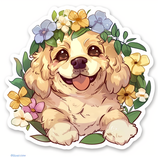Adorable Cocker Spaniel Dog Expressive surreal Vinyl Decal Sticker for Car, Laptop, Tumbler and more # F020018-4" x 4"