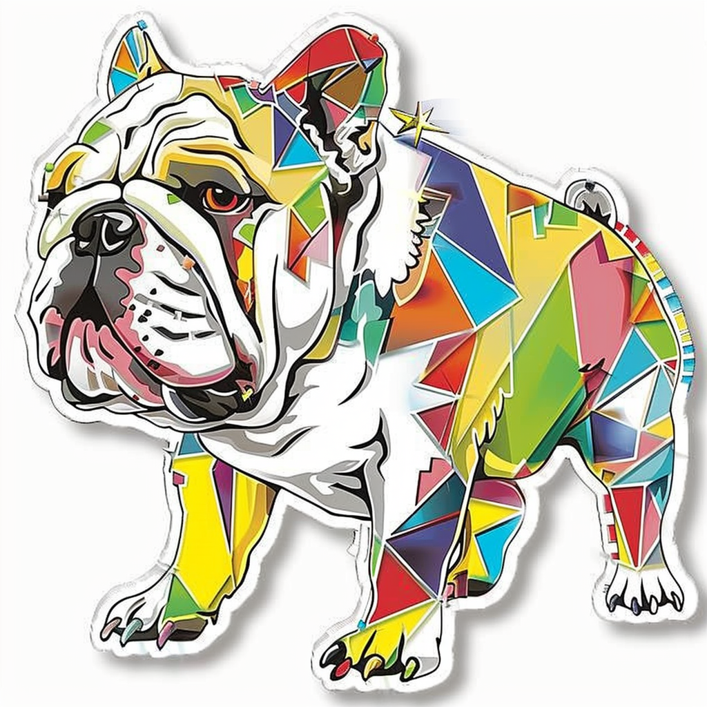 Bulldog Dog cyber punk majestic Expressive surreal Vinyl Decal Sticker for Car, Laptop, Tumbler and more # F017598