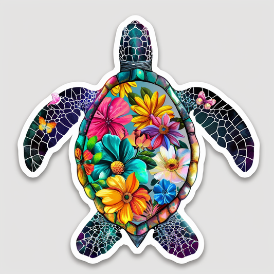turtle majestic Expressive surreal Vinyl Decal Sticker for Car, Laptop, Tumbler and more # F022148-4" x 4"