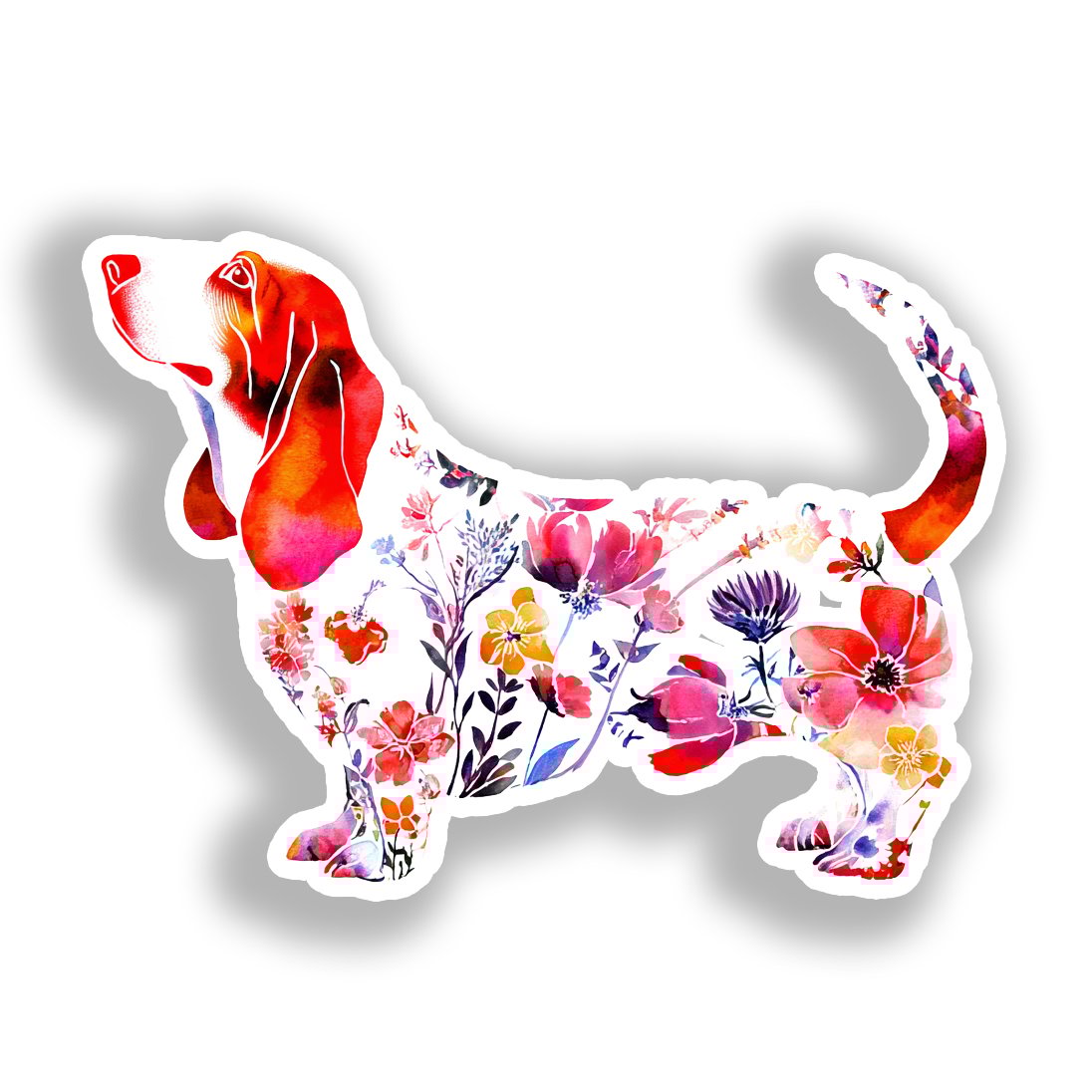 Basset Hound Dog Vinyl Decal Sticker for Car, Laptop, Tumbler and more # A018713-4" x 4"
