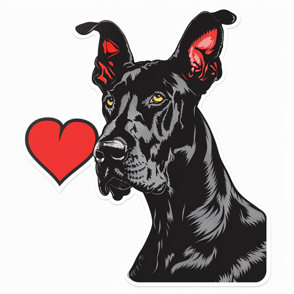 Adorable Great Dane Dog Expressive surreal Vinyl Decal Sticker for Car, Laptop, Tumbler and more # F018041