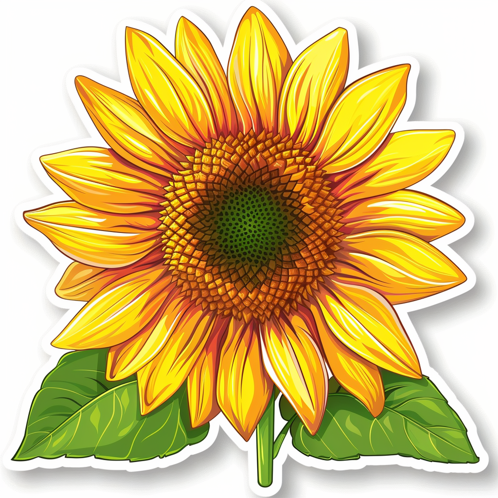 Sunflower flower majestic Expressive surreal Vinyl Decal Sticker for Car, Laptop, Tumbler and more # F023035