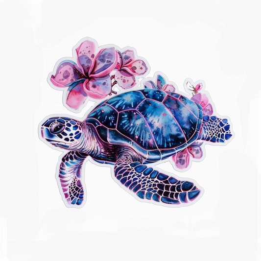 turtle majestic Expressive surreal Vinyl Decal Sticker for Car, Laptop, Tumbler and more # F022077-4" x 4"