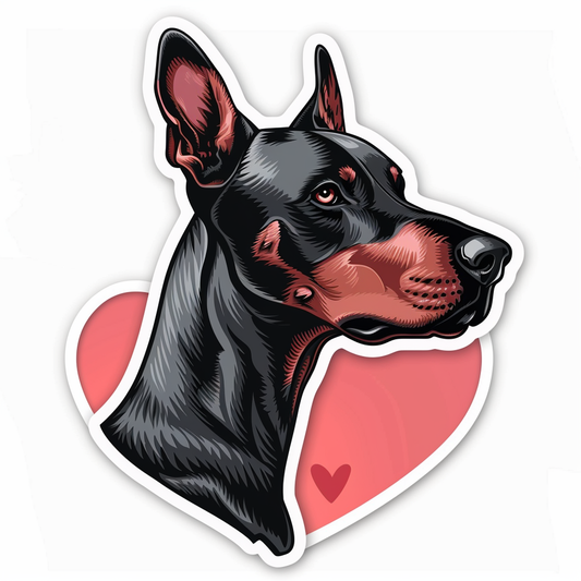 Doberman Pinscher Dog majestic Expressive surreal Vinyl Decal Sticker for Car, Laptop, Tumbler and more # F019516-4" x 4"