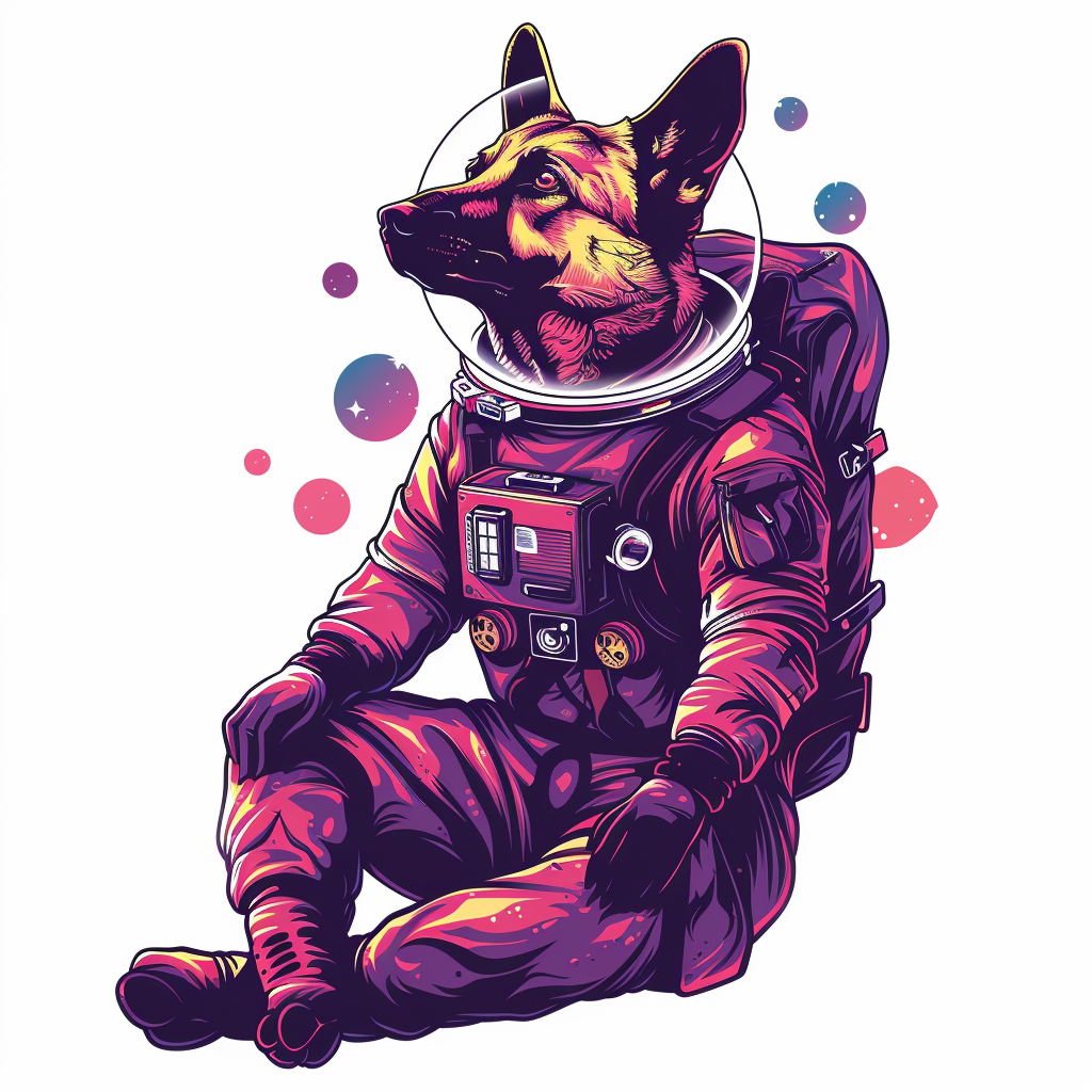 German Shepherd Dog astronaut Vinyl Decal Sticker for Car, Laptop, Tumbler and more # F011720