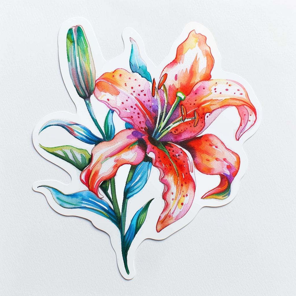 Lily flower majestic Expressive surreal Vinyl Decal Sticker for Car, Laptop, Tumbler and more # F023307
