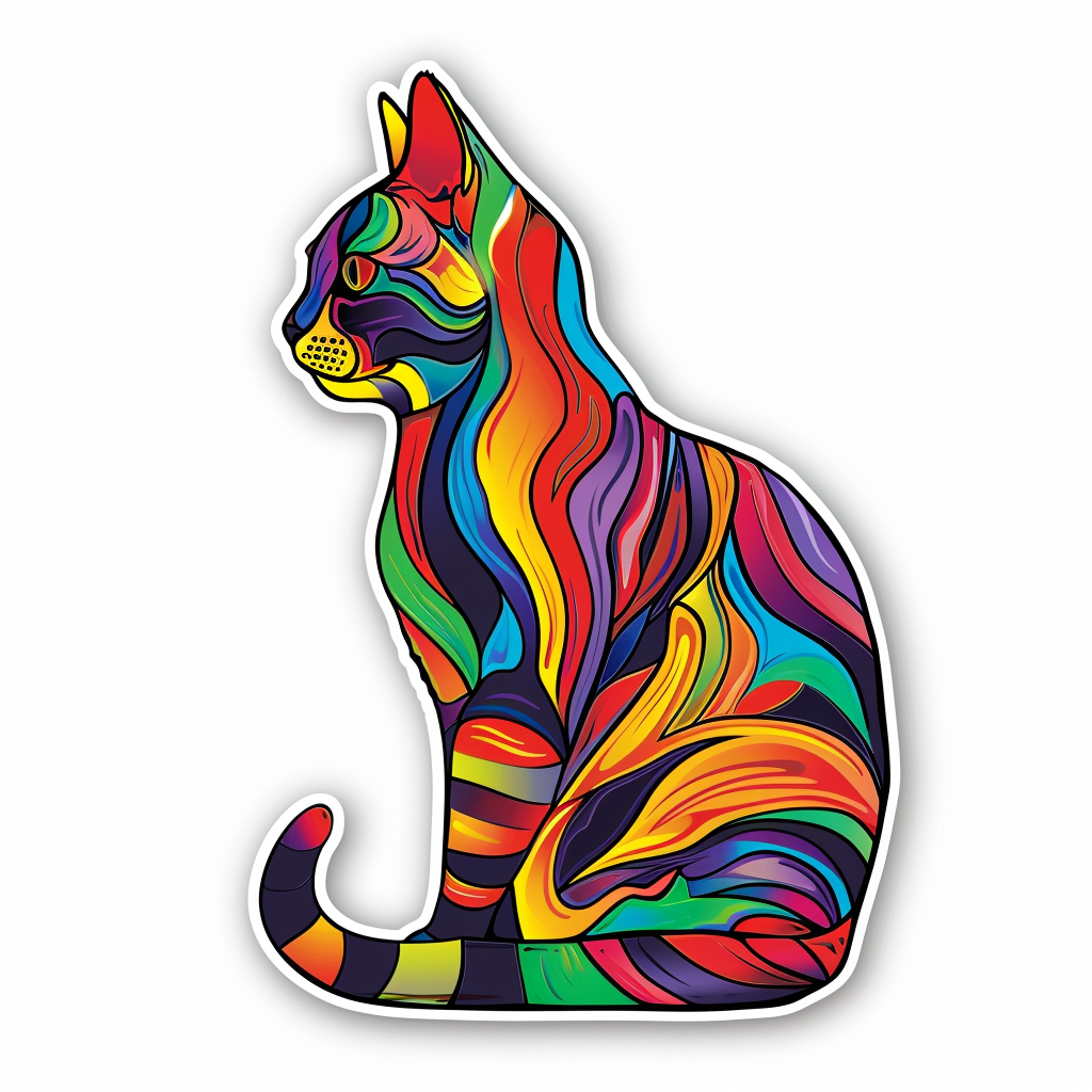 American Shorthair Cat majestic Expressive surreal Vinyl Decal Sticker for Car, Laptop, Tumbler and more # F018610