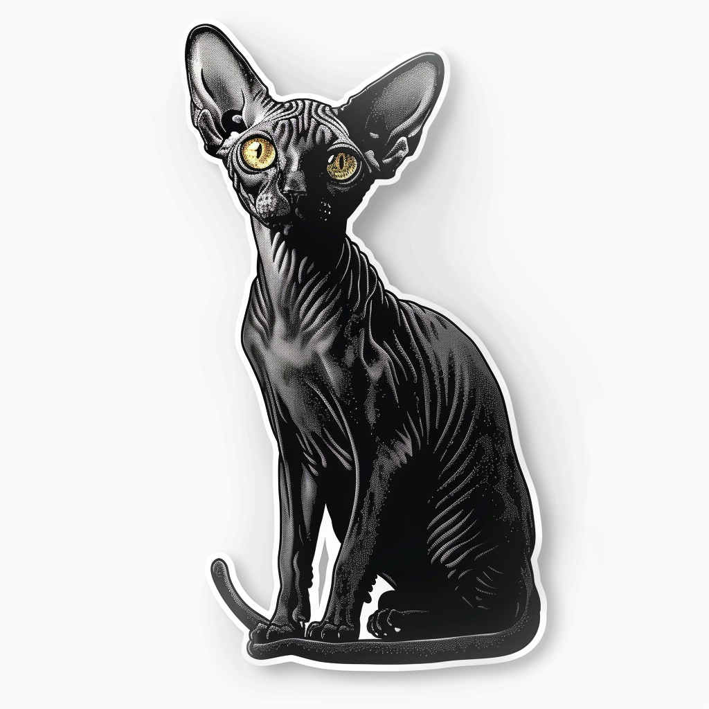 Sphynx Cat Vinyl Decal Sticker for Car, Laptop, Tumbler and more # F07702