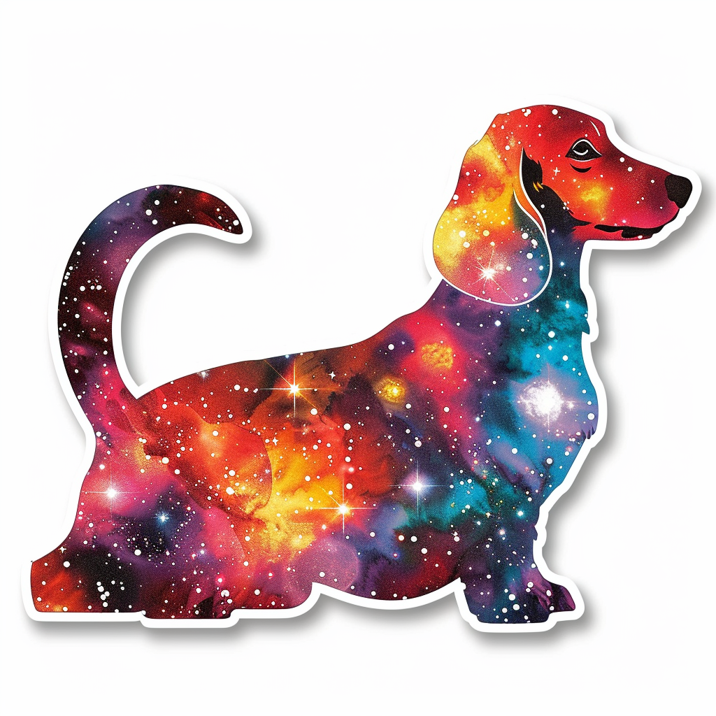 Dachshund Dog galaxy Vinyl Decal Sticker for Car, Laptop, Tumbler and more # F012931
