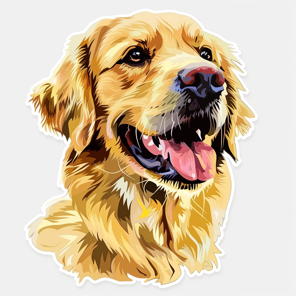 Golden Retriever Dog Vinyl Decal Sticker for Car, Laptop, Tumbler and more # F07407