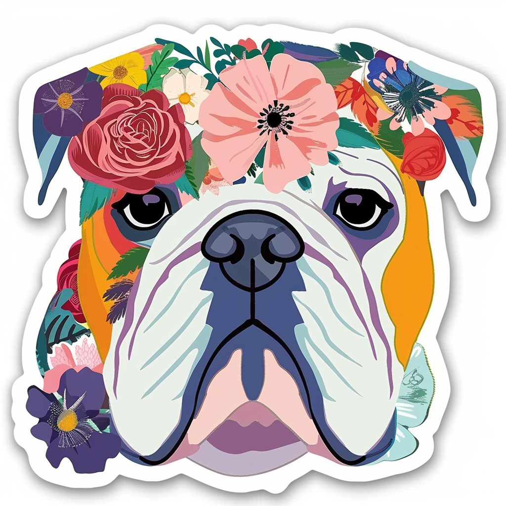 Bulldog Dog majestic Expressive surreal Vinyl Decal Sticker for Car, Laptop, Tumbler and more # F017604