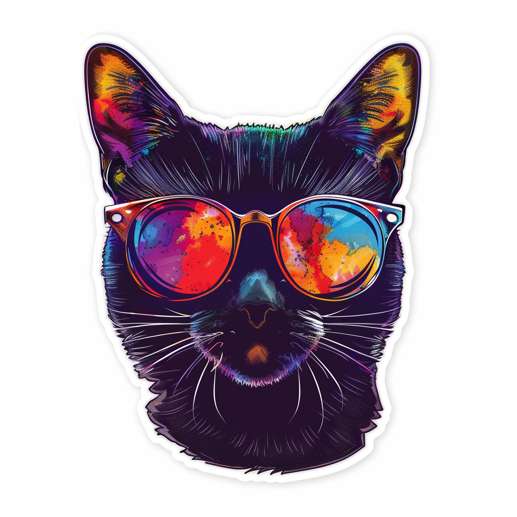 Burmese Cat wearing sunglasses Vinyl Decal Sticker for Car, Laptop, Tumbler and more # F010985