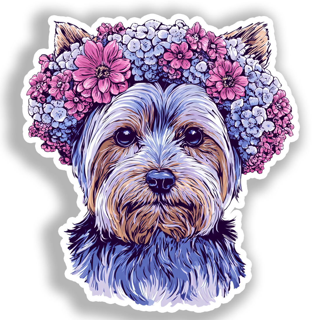 Yorkshire Terrier Dog Vinyl Decal Sticker for Car, Laptop, Tumbler and more # A017134-4" x 4"