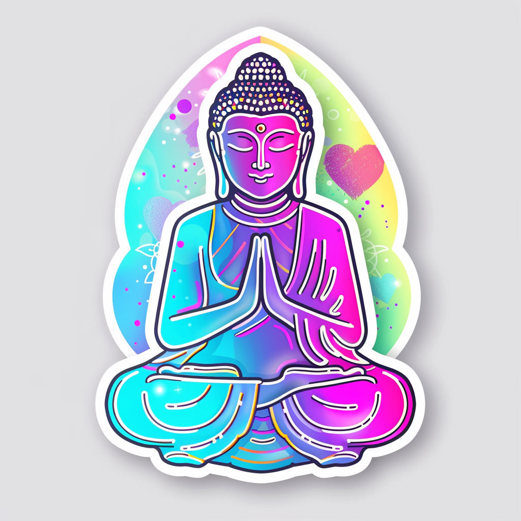 Sticker of a Buddha majestic Expressive surreal Vinyl Decal Sticker for Car, Laptop, Tumbler and more # F017246
