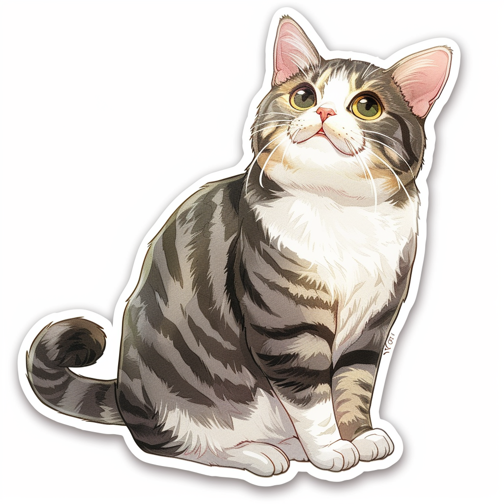 American Shorthair Cat majestic Expressive surreal Vinyl Decal Sticker for Car, Laptop, Tumbler and more # F018680