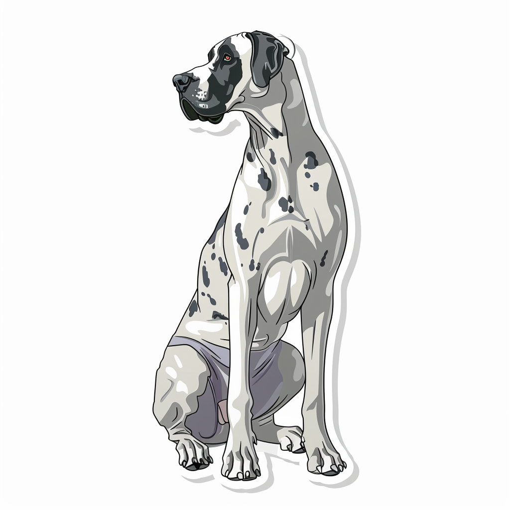Adorable Great Dane Dog Expressive surreal Vinyl Decal Sticker for Car, Laptop, Tumbler and more # F017994