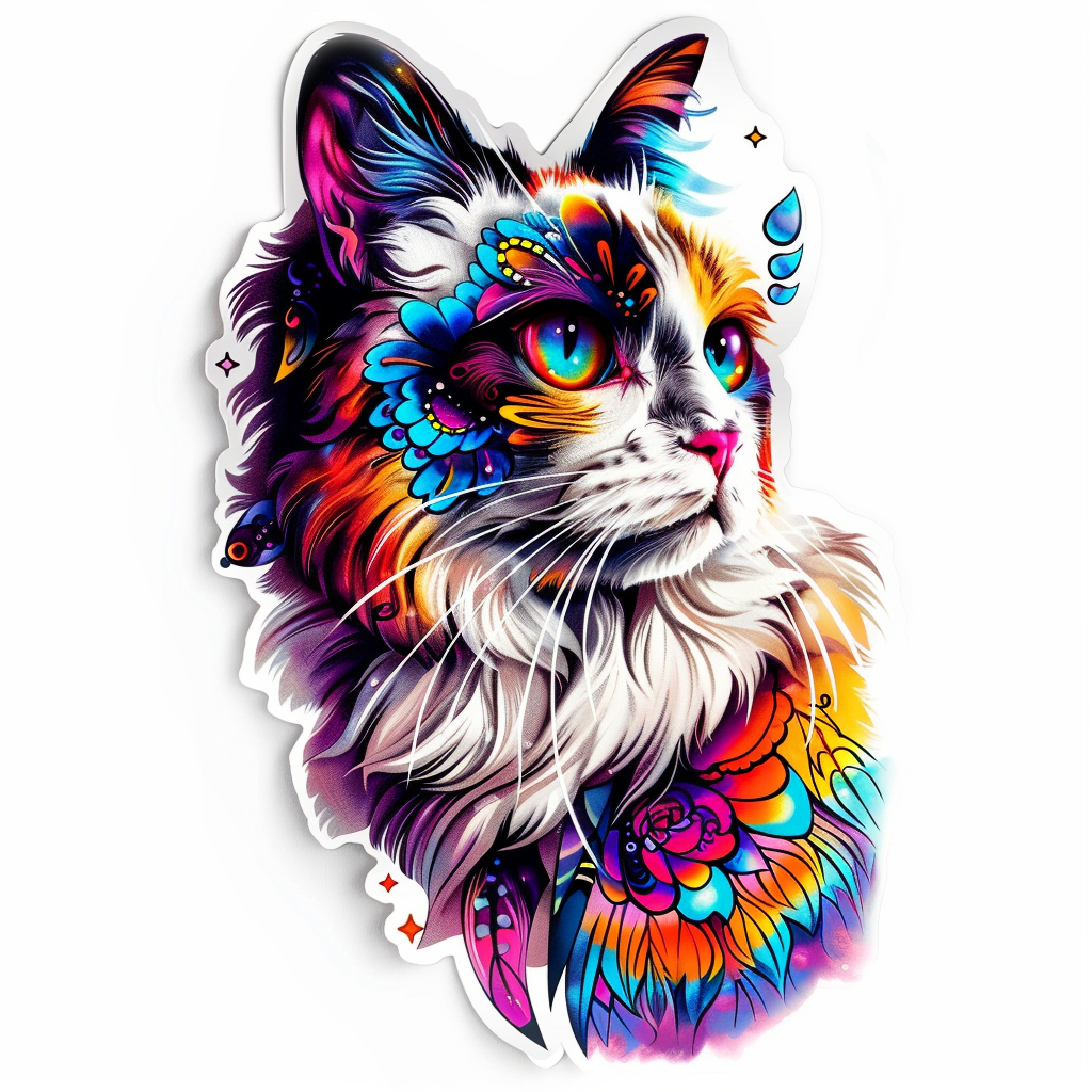 Ragdoll Cat Vinyl Decal Sticker for Car, Laptop, Tumbler and more # F010161