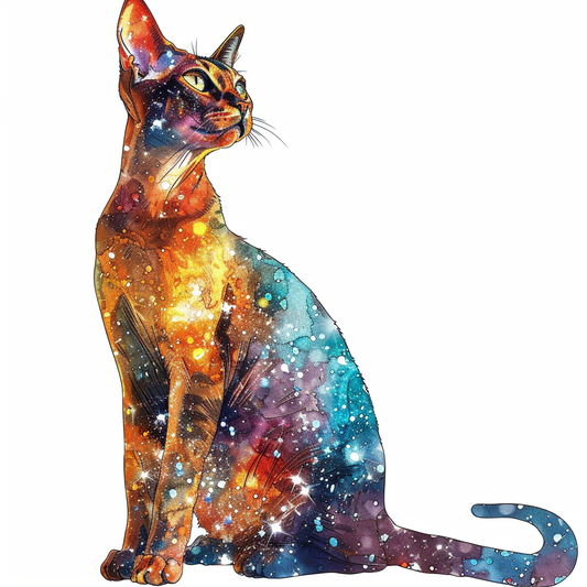 Abyssinian Cat astronaut majestic Expressive surreal Vinyl Decal Sticker for Car, Laptop, Tumbler and more # F021660-4" x 4"