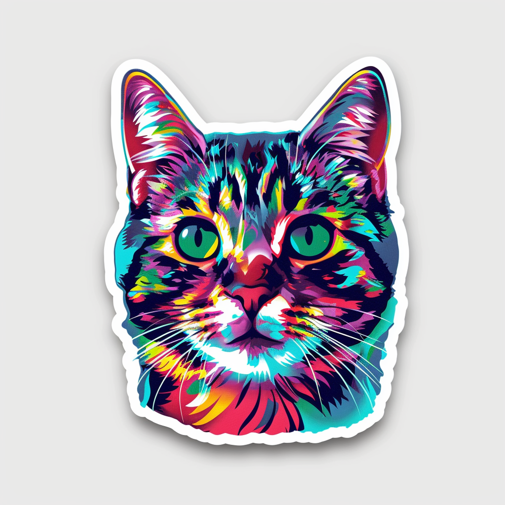 American Shorthair Cat majestic Expressive surreal Vinyl Decal Sticker for Car, Laptop, Tumbler and more # F018647